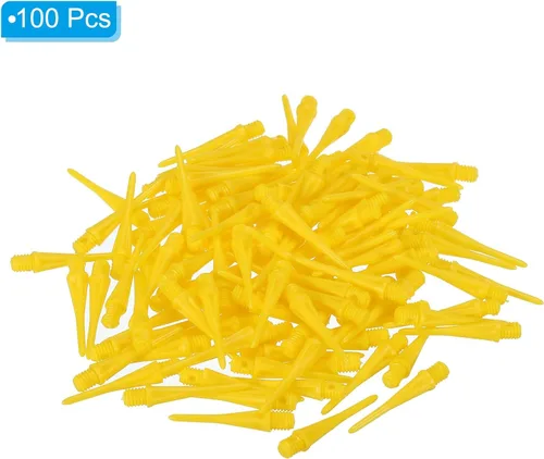 Vista 3 de PATIKIL Puntas de dardo de plástico, 2BA hilo suave puntas de dardo de repuesto de punta de plástico de punta suave accesorios de dardo Amarillo