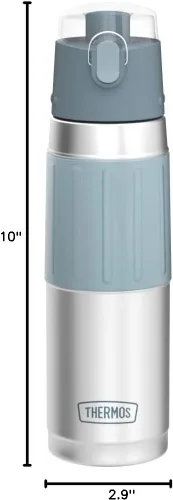 Vista 4 de THERMOS Botella de hidratación de acero inoxidable, 18 onzas, gris