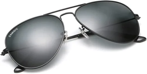 Vista 3 de Gafas de sol con lente de aviador, estilo militar, protección UV400, para hombres y mujeres