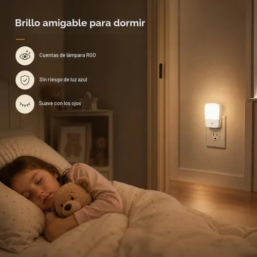 Vista 6 de Las luces nocturnas se enchufan en la pared del sensor del atardecer al amanecer