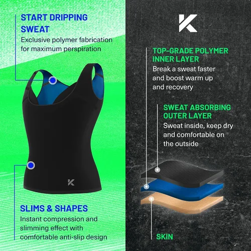 Vista 5 de Kewlioo Camiseta sin mangas de sauna premium para mujer, camiseta de sauna adelgazante para mujer, chaleco de sudor para entrenamientos, yoga