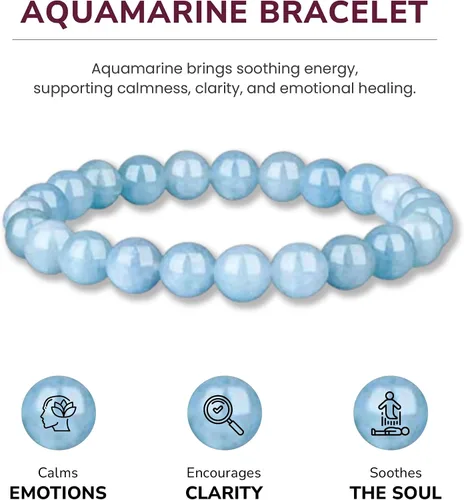 Vista 146 de Crystal Vibe Pulseras de cuentas de 0.315 in para mujeres y hombres, pulseras de cristal con piedras preciosas naturales, tamaño elástico ajustable