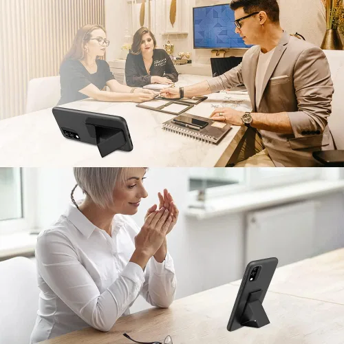 Vista 3 de Funda compatible con BLU C5 Max 2022 con soporte plegable Funda protectora de silicona TPU de silicona con soporte telescópico magnético