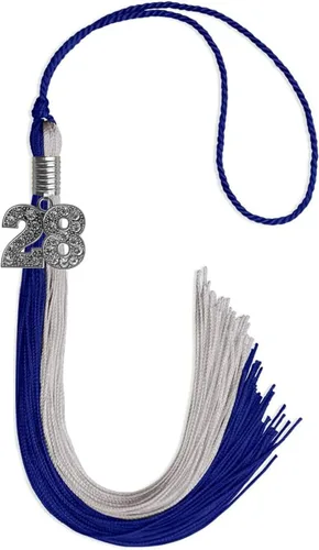 Vista 96 de Endea Graduation Borla de doble color con dije de plata brillante (negro/oro antiguo, 2025)