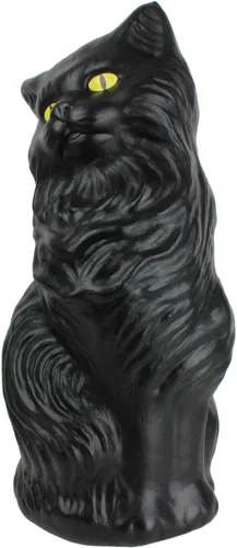 Vista 2 de Banco negro para gatos de Halloween de 17" con ojos amarillos