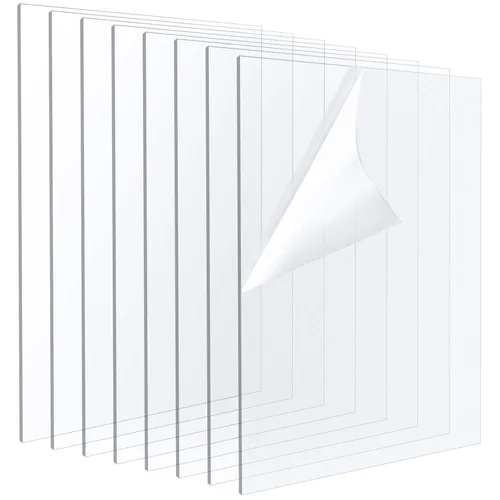 Vista 8 de PINGEUI Paquete de 2 hojas de plexiglás acrílico transparente de 12 x 8 x 3/8 pulgadas, paneles de plexiglás fundido duradero, tablero de plexiglás