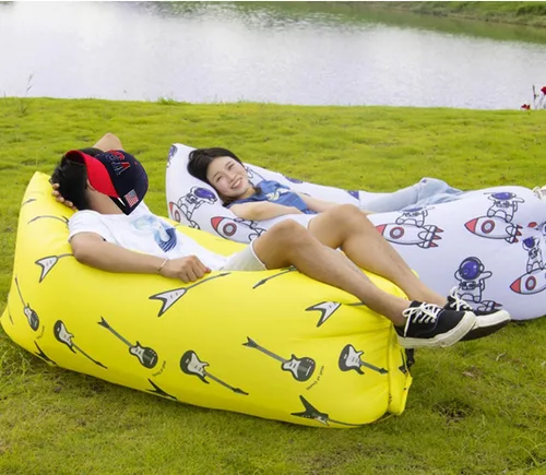 Vista 3 de Tumbona inflable, sofá cama, saco de dormir para playa, camping, lago, jardín (astronauta)