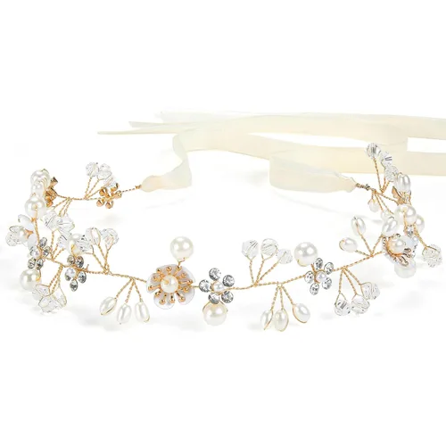 Vista 10 de Accesorio para el cabello de niña de las flores, accesorio para el cabello de boda para mujer, accesorios irregulares para el cabello de perlas
