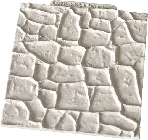 Vista 2 de Katy Sue Molde de silicona con efecto piedra para pasteles, decoración de galletas y manualidades. Un molde de textura de piedra para usar