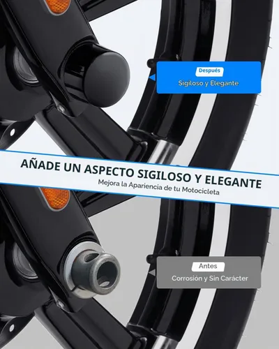 Vista 6 de Benlari - Cubiertas de tuerca de eje delanteras CNC para Harley, tapas de tuerca de eje negras compatibles con Harley Davidson Touring Sportster