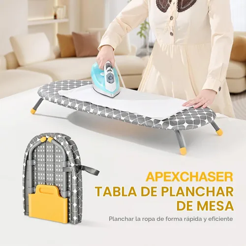 Vista 6 de [Usado] APEXCHASER Mesa pequeña de la tabla de planchar, mini tablero plegable del Gris