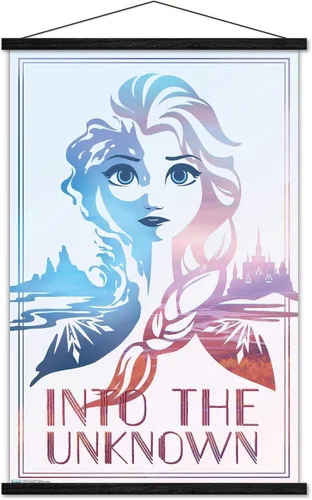 Vista 13 de Trends International Disney Frozen 2 - Póster de pared con texto en inglés "Into the Unknown", 14.725 x 22.375 pulgadas, versión enmarcada de madera