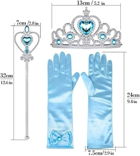 Vista 2 de Disfraz de princesa Elsa Frozen de terciopelo con accesorios
