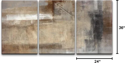 Vista 359 de wall26 Lienzo enmarcado para pared, juego de arte de acuarela pastel, paisaje rural, ilustraciones con formas abstractas, arte moderno, decorativo
