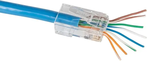 Vista 7 de Klein Tools VDV026-813 Kit de Probador y Crimpadora de Cable Ethernet RJ45, Tecnología Pass-Thru, Incluye Conectores para Aplicaciones de Datos