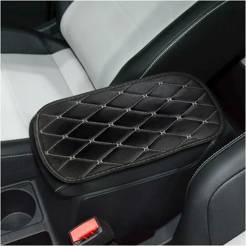 Vista 13 de 8sanlione - Tapete de almacenamiento para reposabrazos de automóvil, funda de cuero de fibra para consola central de automóvil, accesorios para Beige