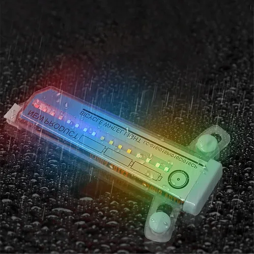 Vista 7 de Luz de rueda de bicicleta, luces de rueda de neumáticos de bicicleta, 32 luces LED de flash con radios, 32 patrones diferentes, cambio de luces