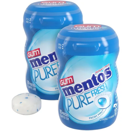 Vista 24 de Mentos Chicle Pure Fresh sin azúcar con xilitol, gaulteria, a granel, botella de 50 piezas (paquete de 6)