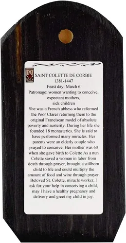 Vista 3 de Modern Artisans St Colette of Corbie - Placa Retablo hecha a mano, 3.25 x 6.5 pulgadas