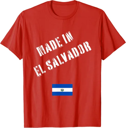 Vista 30 de Camiseta divertida Made in El Salvador con bandera