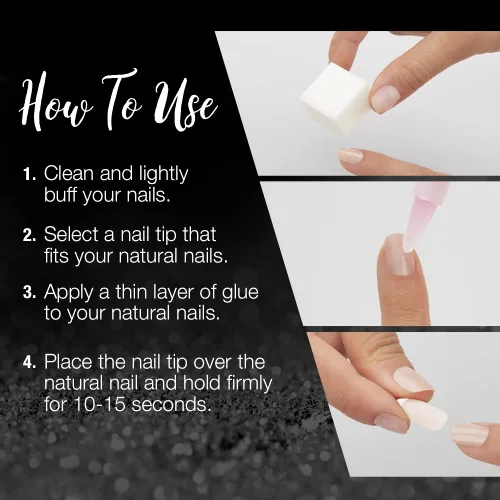 Vista 6 de Ardell Nail Addict - Juego de uñas artificiales, francés clásico