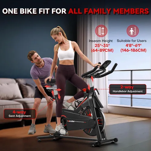 Vista 5 de Exercise Bike, Wenoker Magnetic Resistance Stationary Bike for Home App Sync Indoor Bike with 350lbs Weight Capacity, Tablet Holder and Fitness