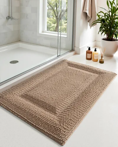 Vista 3 de DEXI Alfombrillas de baño para el baño 16x24, alfombra de baño antideslizante lavable, alfombrilla de baño de chenilla gruesa y suave absorbente