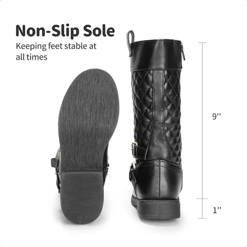 Vista 5 de DREAM PAIRS Botas de equitación de moda hasta la rodilla para niñas