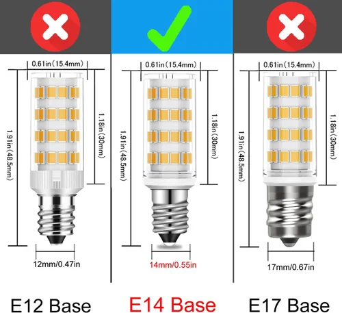 Vista 3 de Bombilla de base europea E14 E14, lámpara turca de repuesto regulable equivalente a 4 W, bombilla incandescente de 40 W, CA 110 V-130 V blanco