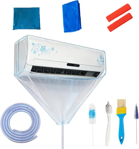 Vista 8 de Cubierta de limpieza de aire acondicionado, 11 piezas de mini bolsa de limpieza dividida con rociador de alta presión de 2 L, kit de limpieza de CA