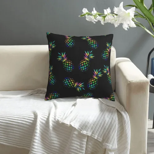 Vista 6 de Funda de almohada decorativa de piñas al revés, fundas de cojín cuadradas estándar para sofá, sala de estar, cama, 18 x 18 pulgadas, color rosa