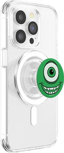 Vista 3 de Disney Pixar Monsters Inc. Mike Wazowski Big Face PopSockets MagSafe PopGrip para iPhone