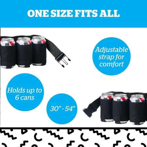 Vista 3 de Big Mouth Toys - Cinturones de latas de cerveza, Algodón, Negro, talla única