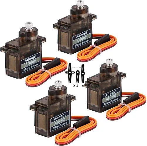 Vista 8 de Adeept AD002 2 piezas 90S 9G micro servo motor, engranaje de metal micro servo para RC robot coche helicóptero avión controles barco Raspberry Pi