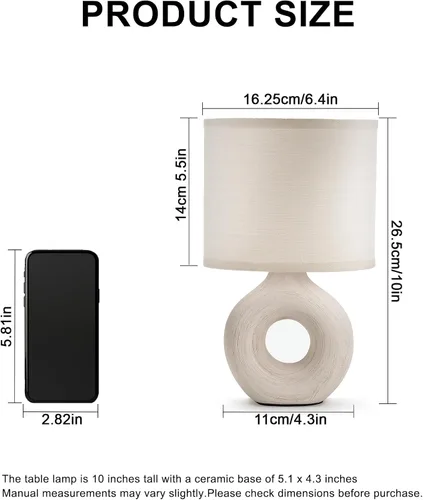 Vista 3 de UMEXUS Lámpara de mesa inalámbrica pequeña de 10 pulgadas con temporizador y atenuador, lámpara recargable a pilas con control remoto, luz portátil