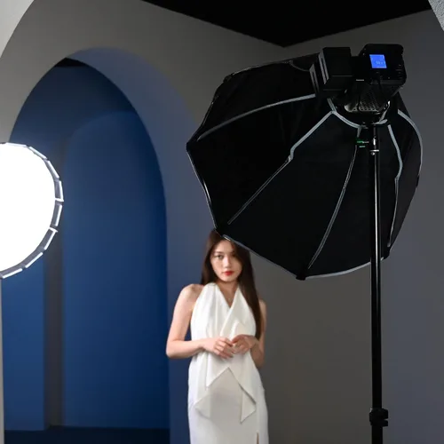 Vista 5 de Kit de iluminación de video LED de 80W/7800LM, montaje Bowens COB Continuous Film Lighting Studio Monolight para fotografía de moda de productos