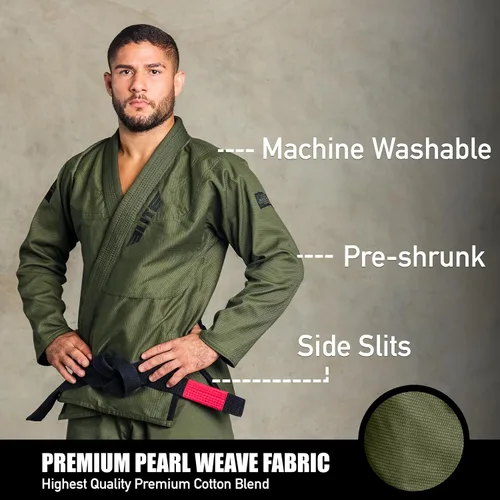 Vista 2 de Elite Sports - Kimono para hombres, gi, aprobado por la IBJJF, tela pre-encogida con cinturón para Jiu Jitsu brasileño (ver guía de tallas)