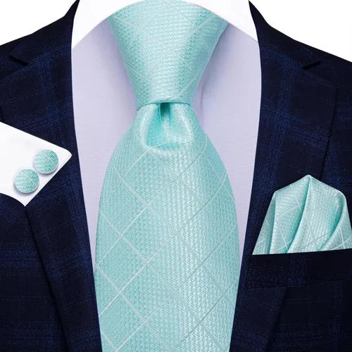 Vista 168 de Hi-Tie Corbatas de seda para hombre, diseño de cachemira a rayas, con bolsillo, gemelos cuadrados, conjunto formal de negocios