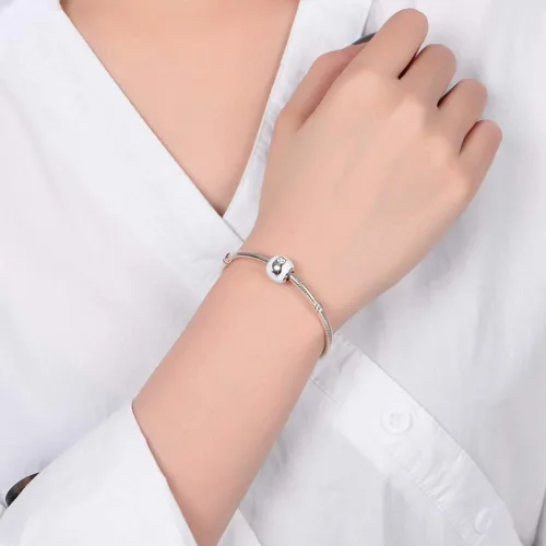 Vista 2 de Dijes de plata de ley 925 para pulsera y collar Pandora, regalos de joyería para mujeres