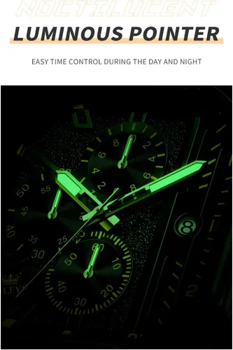 Vista 5 de OLEVS Reloj de Pulsera Elegante para Hombre, Relojes de Correa de Silicona para Hombre, Reloj Cronógrafo Pro Diver de Acero Inoxidable, Reloj