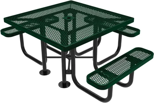 Vista 67 de COATEDOUTDOORFURNITURE Mesa de picnic cuadrada de 46 pulgadas, expandida, color negro