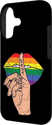 Vista 2 de Rainbow Lip Shut The Fuck Up STFU Gay Pride LGBT Flag Gift Case for iPhone 17