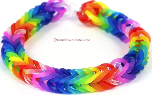 Vista 3 de Rainbow Loom Recambio de banda de goma sin látex + clips en C, gelatina turquesa