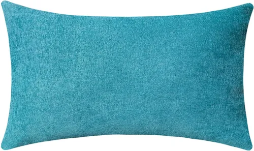 Vista 18 de Jeneoo - Fundas de almohada decorativas rojas brillantes de chenilla suave, fundas de cojín cómodas y sólidas para sofá de sala de estar