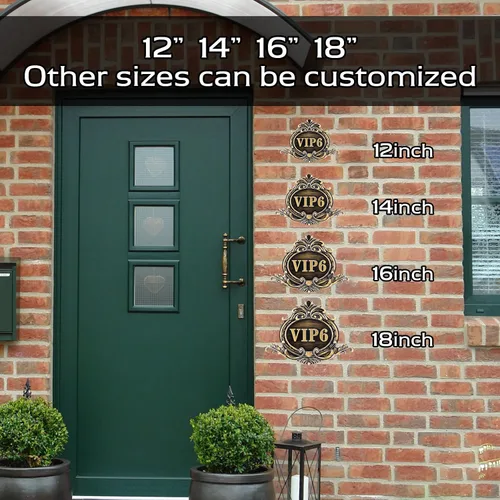 Vista 5 de Letrero de dirección fundido personalizado con número de casa, placa de dirección de casa de 12 pulgadas, letrero de número de Steet House