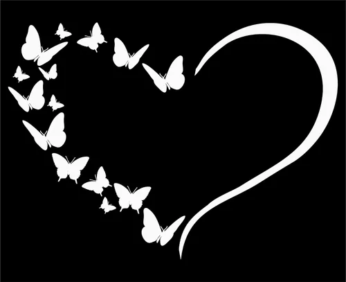 Vista 9 de Calcomanía de vinilo troquelado para ventana, diseño de mariposas y corazones, para automóvil, camión (negro mate)