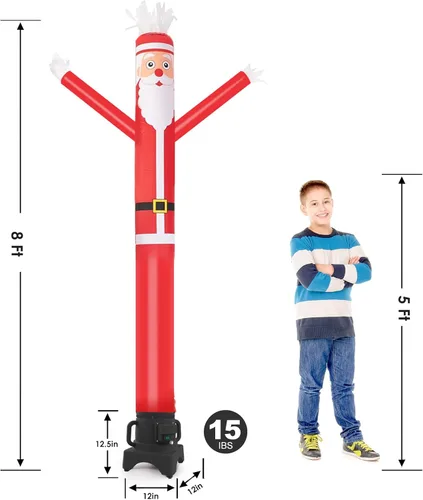 Vista 2 de MOUNTO Marioneta voladora de bailarín de 2,44 m con ventilador (Papá Noel)