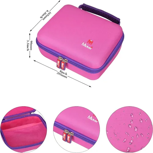 Vista 8 de Estuche de transporte de almacenamiento compatible con el juego de letras magnéticas Leapfrog Fridge Phonics, rosa, solo funda