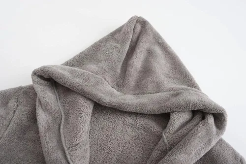 Vista 3 de Bata de baño para niños, con capucha, suave Terry100% toalla de algodón, bata para niñas y niños, bata de algodón