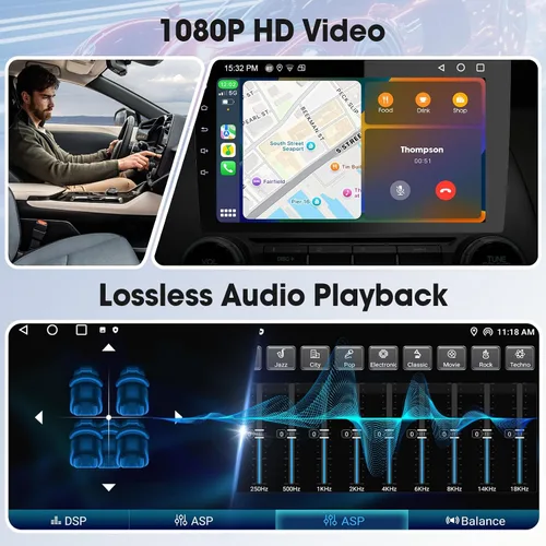 Vista 3 de Haudio Estéreo de coche Android para Honda Civic 2006-2011, pantalla táctil doble DIN de 10.1 pulgadas, CarPlay inalámbrico y Android Auto, GPS, FM